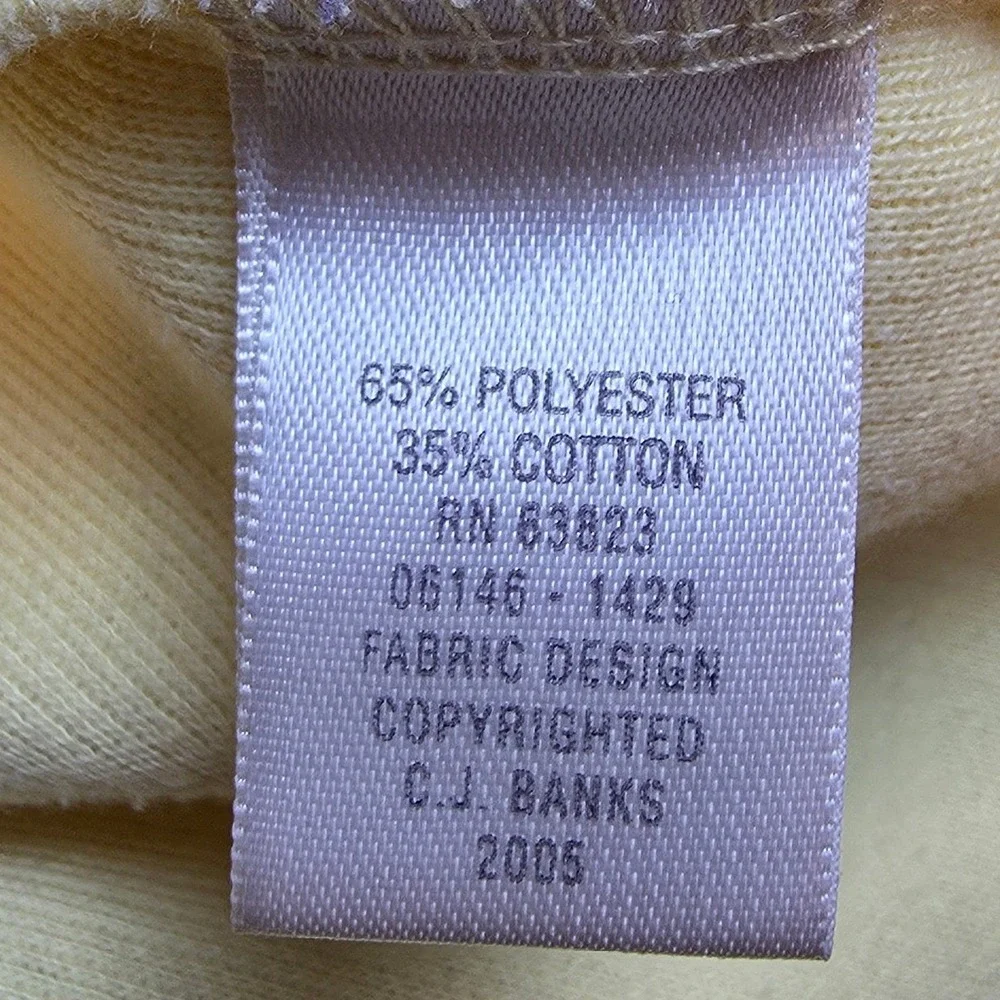 CJ Banks Yellow Hand Embroidered Button Front Ribbed Cardigan Sweater 2X